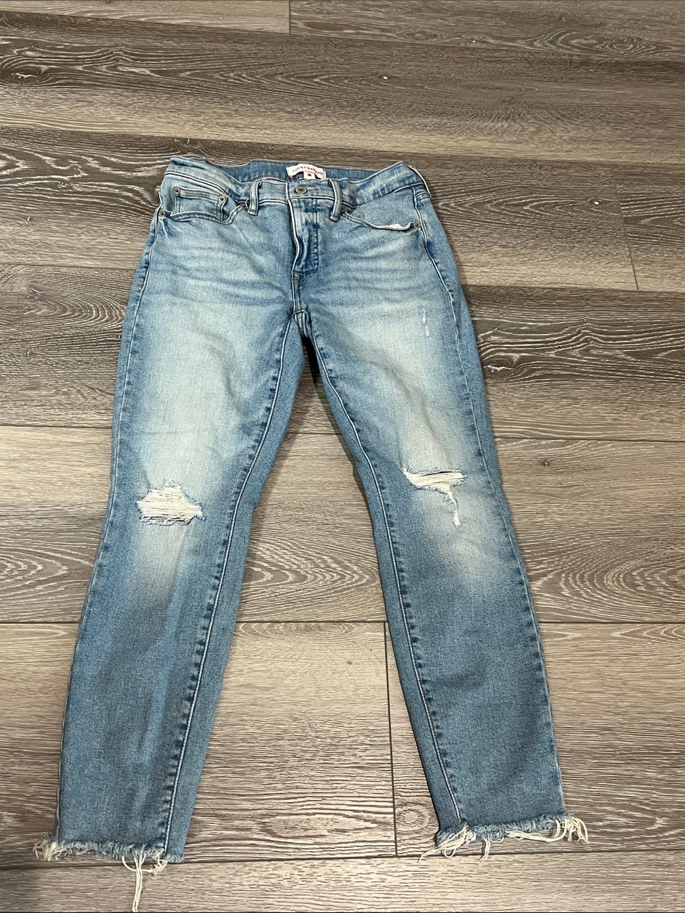 Lucky Brand Light Blue Distressed stretchy Boyfriend Jeans